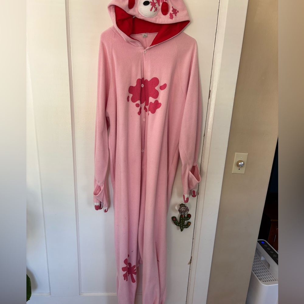 Pink bear onesie